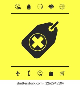 Tag with a medical cross. Graphic elements for your design