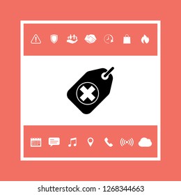 Tag with a medical cross. Graphic elements for your design