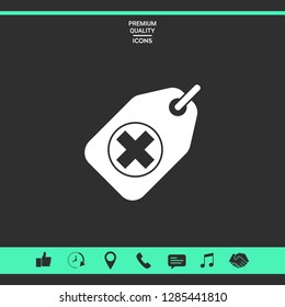 Tag with a medical cross. Graphic elements for your design