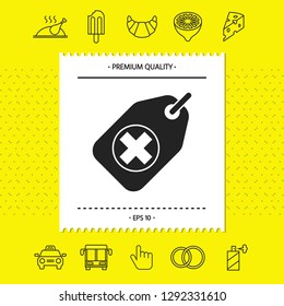 Tag with a medical cross. Graphic elements for your design