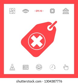 Tag with a medical cross. Graphic elements for your design
