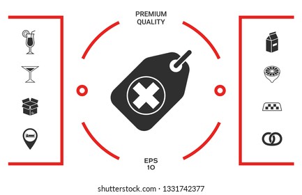 Tag with a medical cross. Graphic elements for your design