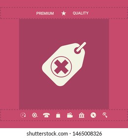 Tag with a medical cross. Graphic elements for your design
