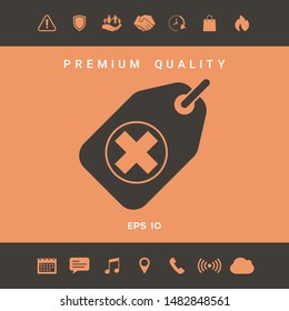 Tag with a medical cross. Graphic elements for your design