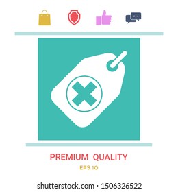 Tag with a medical cross. Graphic elements for your design