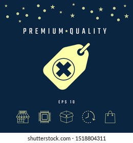 Tag with a medical cross. Graphic elements for your design