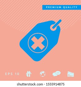Tag with a medical cross. Graphic elements for your design