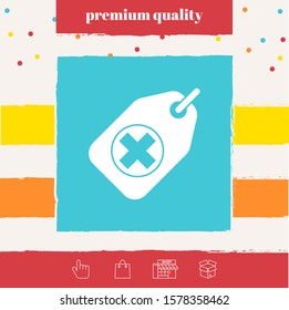 Tag with a medical cross. Graphic elements for your design