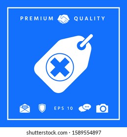 Tag with a medical cross. Graphic elements for your design