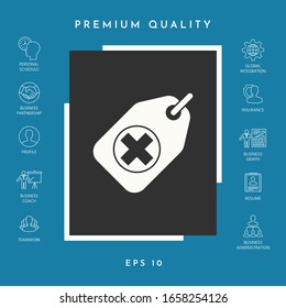 Tag with a medical cross. Graphic elements for your design