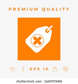 Tag with a medical cross. Graphic elements for your design