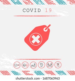 Tag with a medical cross. Graphic elements for your design