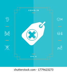 Tag with a medical cross. Graphic elements for your design