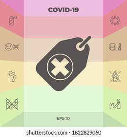 Tag with a medical cross. Graphic elements for your design