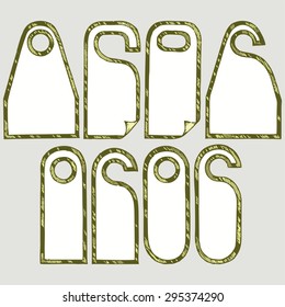 Tag. Message on the door handle. Vector Image