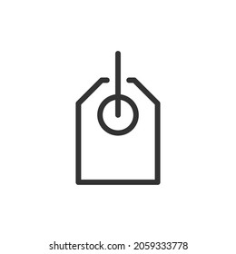 Icono de línea mínima de etiqueta. Diseño de símbolo de trazo web. Señal de etiqueta aislada en un fondo blanco. Icono de línea Premium.