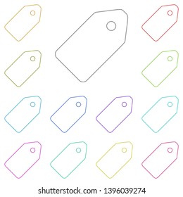tag multi color icon. Simple thin line, outline vector of web icons for UI and UX, website or mobile application