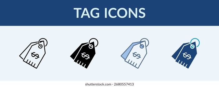 Tag Multiple Style Icon Collection
