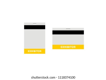 tag name exhibitor position. Isolated Vector Illustration