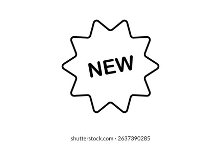 Tag New outline icon. new, badge, vector, icon, special, offer