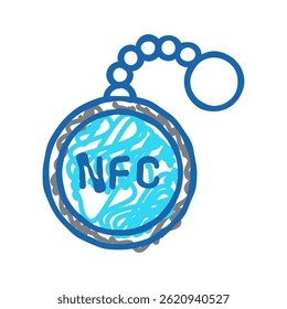 tag nfc technology doodle symbol skizze vektor. Tag nfc technology sign. einzelne Symbolgrafik