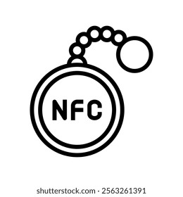 tag nfc technology line icon vector. tag nfc technology sign. isolated contour symbol black illustration