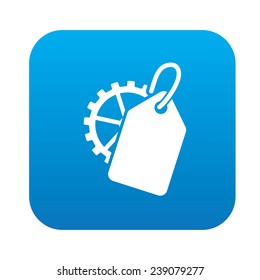 Tag on blue button,clean vector