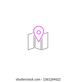 Tag on the map. Linear icon