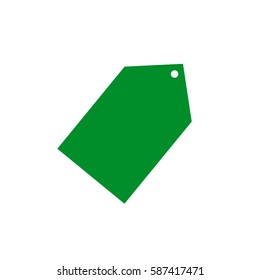tag on white background. Green icon