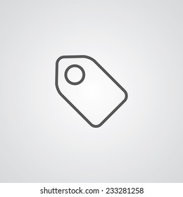 tag outline thin symbol, dark on white background, logo editable, creative template 