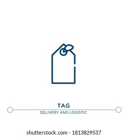 icono del vector de contorno de etiqueta. ilustración de elemento simple. icono de contorno de etiqueta a partir del concepto de entrega editable. se puede usar para web y móvil
