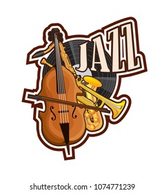 A tag of painted musical instruments