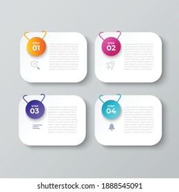 Tag and Partition color gradient chart origami paper color info-graphic template for diagram presentation chart and business concept with element options on Dark Background
