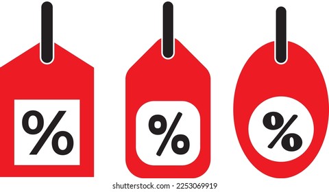 etiqueta con porcentaje, ilustración vectorial