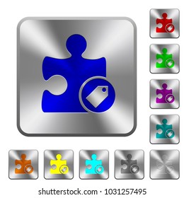 Tag plugin engraved icons on rounded square glossy steel buttons