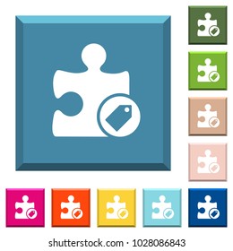 Tag plugin white icons on edged square buttons in various trendy colors