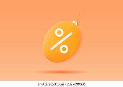 Tag price 3d. Loyalty program, discount coupon,sales with an excellent offer. Special promotion, advertising of goods with a free interest. The price tag on the market, the choice. Vector illustration