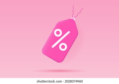 Tag price 3d. Loyalty program, discount coupon,sales with an excellent offer. Special promotion, advertising of goods with a free interest. The price tag on the market, the choice. Vector illustration