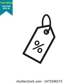 tag price icon in trendy flat design 