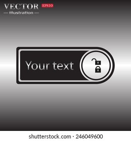 Tag, price tag, label, with icon Open lock, vector, EPS 10