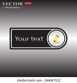 Tag, price tag, label, with icon  yellow pencil, vector, EPS 10