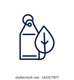 tag price leaf ecology environment icon linear vector illustration