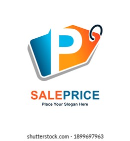 Letra de precio de etiqueta modelo de logotipo vectorial P. Adecuado para negocios, tienda web, tienda online y tipo de papel vector a mejor precio.