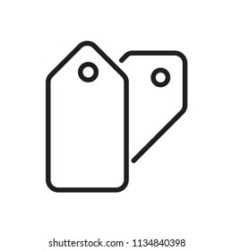 Tag price vector icon. Line vector. Isolate on white background.