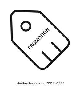 Tag promotion icon. Stroke outline style. Vector. Isolate on white background.