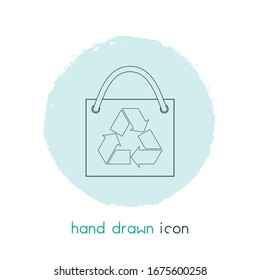 Tag with recycle sign icon line element. Vector illustration of tag with recycle sign icon line isolated on clean background for your web mobile app logo design.