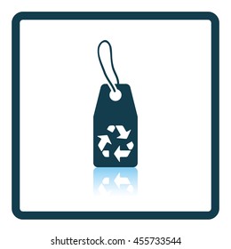 Tag with recycle sign icon. Shadow reflection design. Vector illustration.
