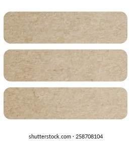 Tag recycled paper craft stick on white background, vector illustration