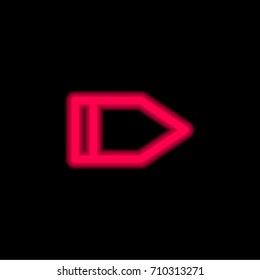 Tag red glowing neon ui ux icon. Glowing sign logo vector