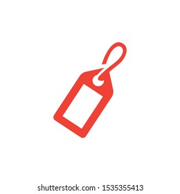 Tag Red Icon On White Background. Red Flat Style Vector Illustration.